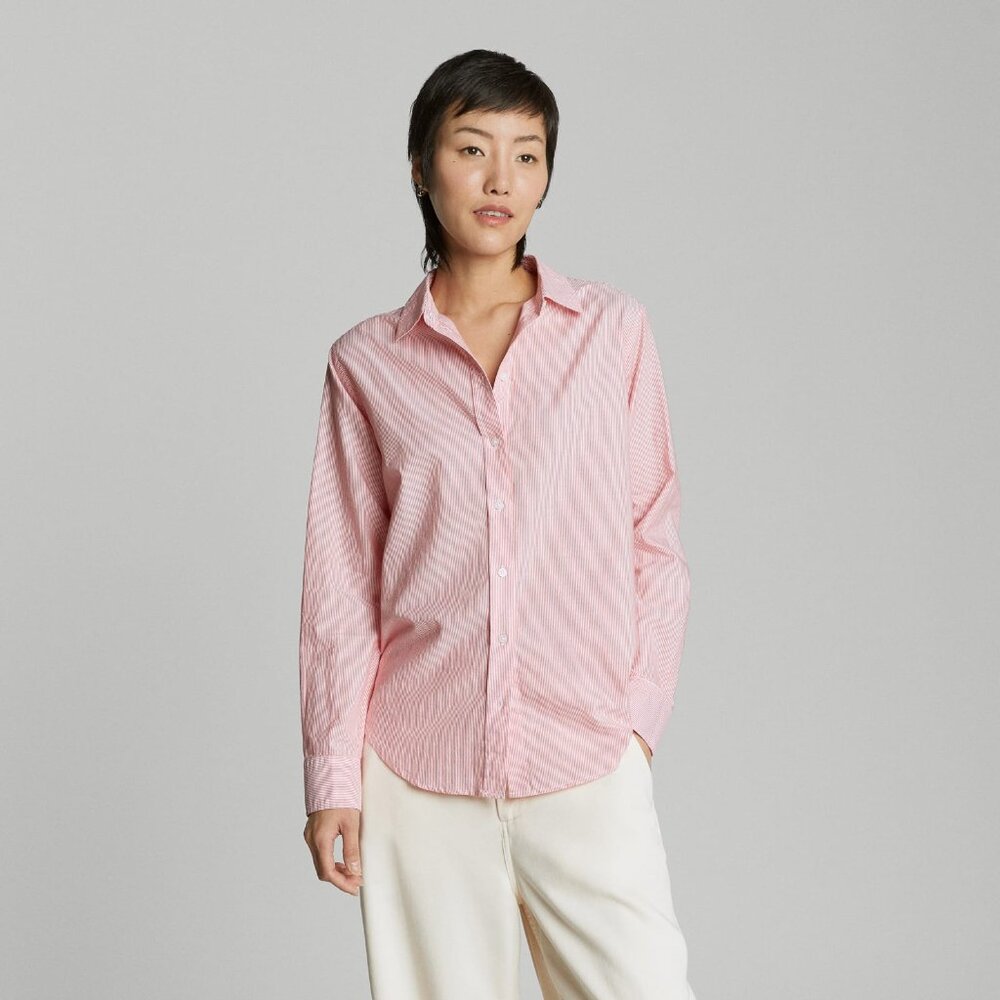 Everlane The Must-Have Shirt in Silky Cotton Orange Base - Size 10